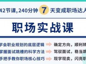 职业技能《职场实战课 教你上班的课》视频教程