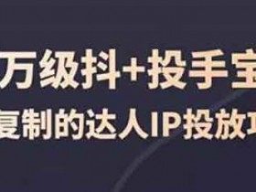 抖音运营《百万级抖+投手宝典 可复制的达人IP投放攻略》视频教程
