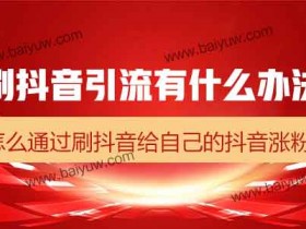 刷抖音引流有什么办法?怎么通过刷抖音给自己的抖音涨粉?