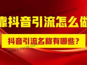 靠抖音引流怎么做?抖音引流名称有哪些?