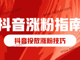 抖音涨粉指南,抖音投放涨粉技巧!