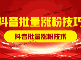 抖音批量涨粉技巧,抖音批量涨粉技术!