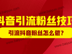 抖音引流粉丝技巧,引流抖音粉丝怎么做?