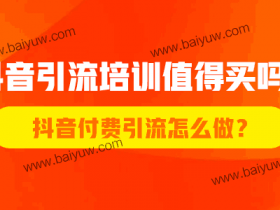 抖音引流培训值得买吗?抖音付费引流怎么做?