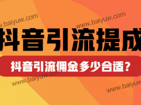 抖音引流提成怎么算比较好?帮人抖音引流佣金多少合适?