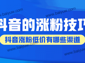 抖音的涨粉技巧有哪些?抖音涨粉低价有哪些渠道?