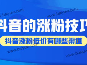 抖音的涨粉技巧有哪些？抖音涨粉低价有哪些渠道？