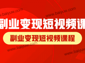 副业变现短视频课,副业变现短视频课程!
