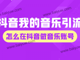 抖音我的音乐引流,怎么在抖音做音乐账号?
