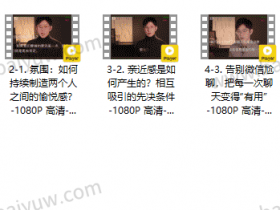 源靖《一门给年轻人的恋爱成长课》视频教程