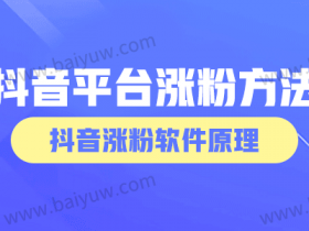 抖音平台涨粉方法,抖音涨粉软件原理!