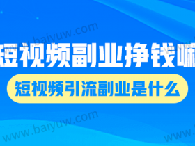 短视频副业挣钱嘛现在?短视频引流副业是什么?