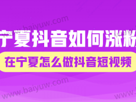 宁夏抖音如何涨粉?在宁夏怎么做抖音短视频?