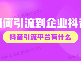 如何引流到企业抖音?抖音引流平台有什么?