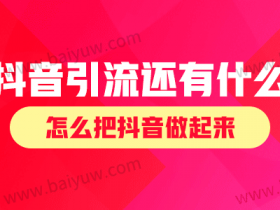 抖音除了引流还有什么?怎么把抖音做起来?