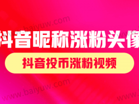 抖音昵称涨粉头像,抖音投币涨粉视频!