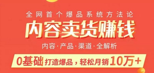 内容卖货赚钱：0基础打造卖爆品月销10万