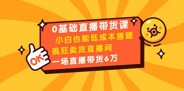 短视频教程《0基础直播带货课》视频网盘下载