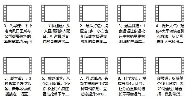 短视频教程《0基础直播带货课》视频网盘下载