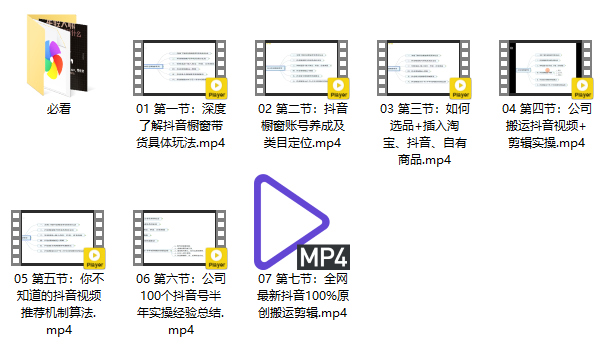 短视频运营:抖音橱窗带货,非原创搬运卖货教程网盘下载