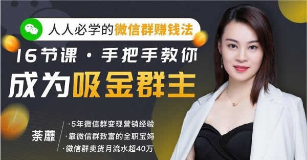 副业项目《微信群赚钱玩法,教你成为吸金群主》视频教程