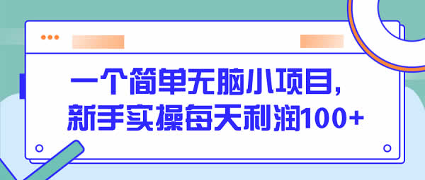 副业教程《新人入门简单无脑操作项目，每日100+》