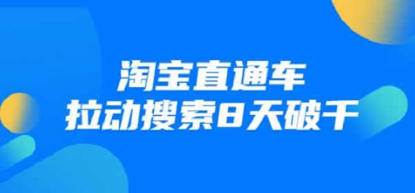 电商进阶战速课《淘宝直通车拉动搜索8天破千》视频教程
