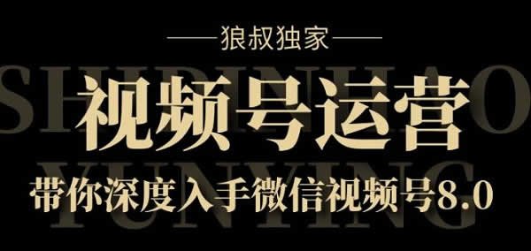 短视频副业《视频号运营实战课8.0，带你深度入手微信视频号》