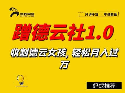 副业教程《聚蚁思维蹭德云社赚钱1.0,收割德云女孩,轻松月入过万》视频教程