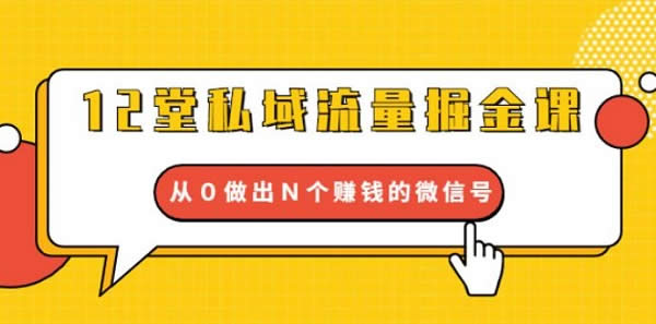 副业项目《私域流量掘金课,从零开始做N个赚钱的微信号》视频教程