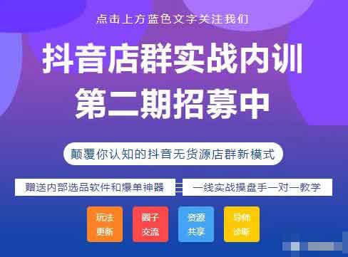 抖音副业《抖音店群实战内训 蓝海矩阵玩法》视频教程