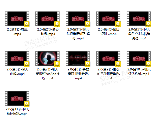 搭讪大师TV 良叔《偷心聊法Plus》1.0+2.0完整版教程