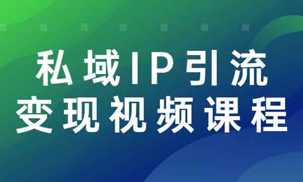 自媒体《私域IP引流变现视频课程》