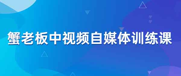 自媒体《蟹老板中视频自媒体训练课》视频教程