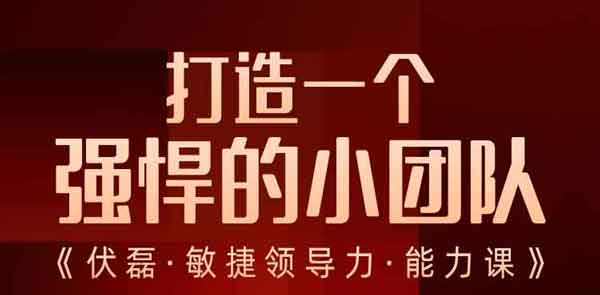 副业提升《敏捷领导力-如何打造一个强悍的小团队》视频教程
