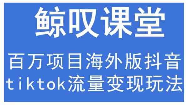 短视频《海外TIKTOK训练营》视频教程