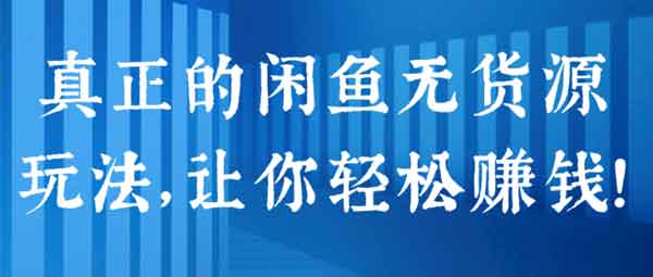 电商副业《真正的闲鱼无货源玩法，让你轻松赚钱》