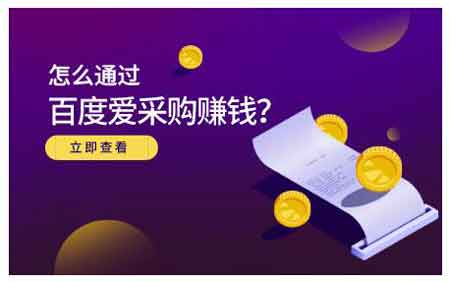 电商副业《怎么通过百度爱采购赚钱》视频教程