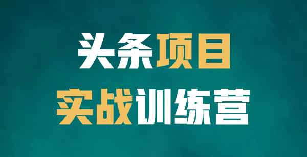 自媒体《头条项目训练营第二期》