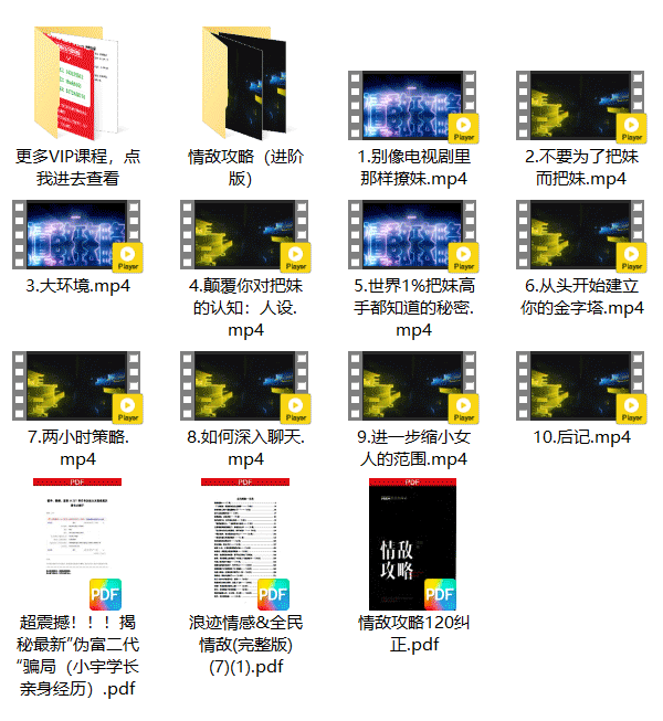 恋爱教程《情敌攻略视频课+进阶版》视频教程