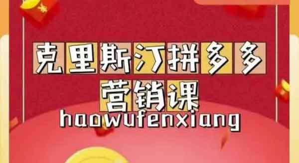 电商副业《拼多多运营课,适合小白初涉平台》视频教程
