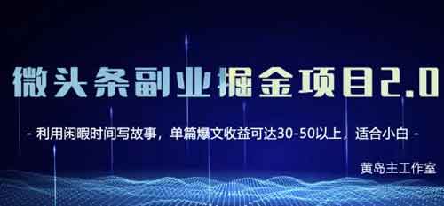 自媒体《微头条副业掘金项目第2期,单天做到50-100+收益》视频教程