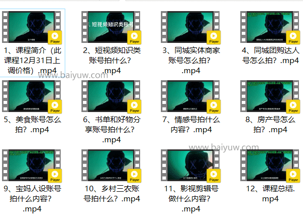 短视频《短视频常见10类账号内容选题讲解》