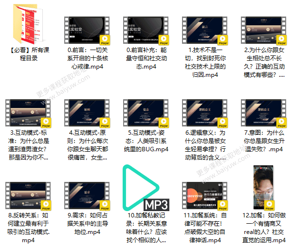 社交光谱景颜《即刻恋爱》互动艺术之道视频教程