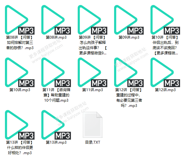 恋爱提升《出轨心理学课》音频教程
