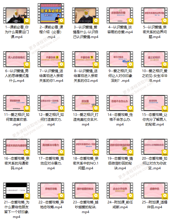 小K傻白《亲密关系必修课》视频教程
