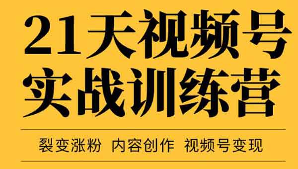 短视频副业《21天视频号实战训练营》