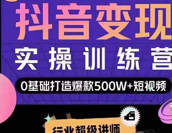 抖音副业《抖音变现实操训练营》视频教程