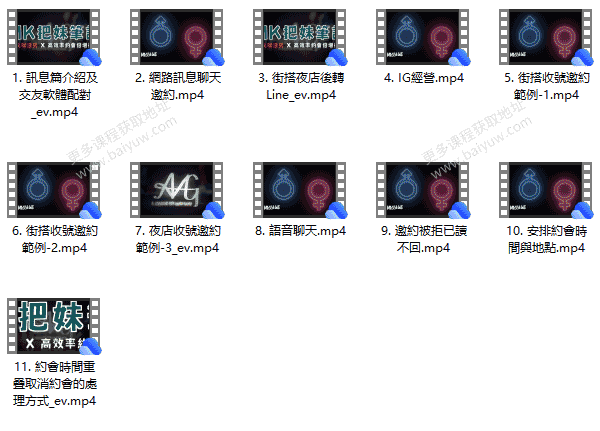 AMG《MK把妹笔记》视频教程