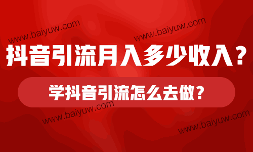 抖音引流月入多少收入?学抖音引流怎么去做?